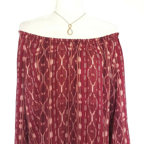 Serena Williams Off-the-Shoulder Tribal Dress Sz L - Picture 8 of 8